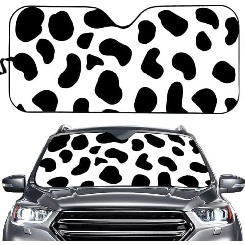 Cow Striped Pattern Printed Car Sun Shade Windshield Heat Reflector Sunshade for Car Windshield Cute Gloss Sunshade