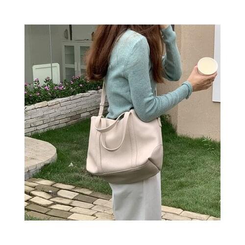 Women big soft novelty green black beige tote handbag for female casual large capacity fashion winter daily shoulder bag
