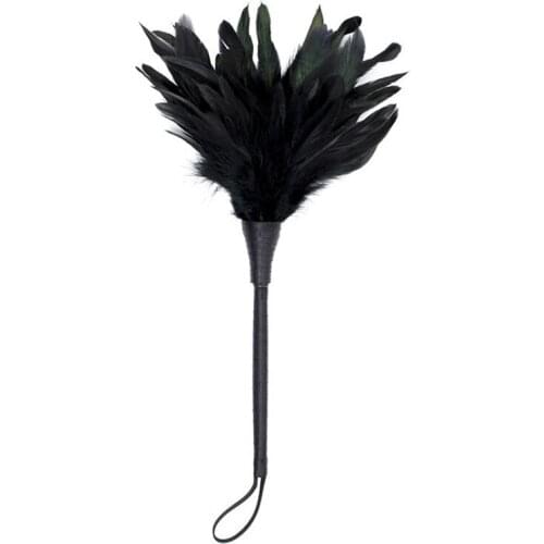 Candiway Sexy Black Faux Feather Flirting Tease Tickle Adult Slave Cosplay Game Erotic Toys For Couple
