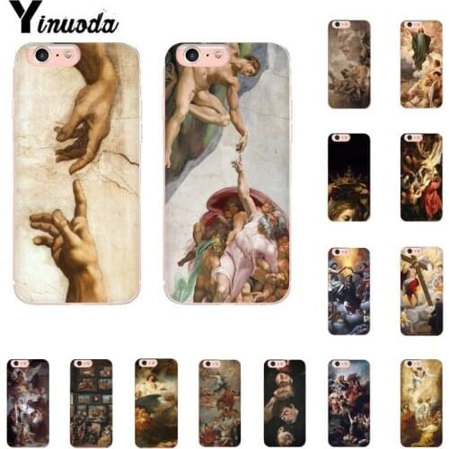 Yinuoda Art Fresco Michelangelo Creation of Adam Shell Phone Case for iphone SE 2020 11 pro XS MAX 8 7 6 6S Plus X 5 5S SE XR