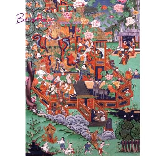 BRISTLEGRASS Wooden Jigsaw Puzzles 500 1000 Pieces Pema Gyalpo Tibetan Buddhist Art Thangka Paintings Educational Toy Home Decor