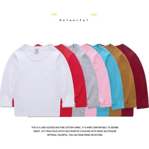 Kids T-shirts Boys Splice Long Sleeve Tops Girls Autumn Winter Cotton Sweatshirt 2-11 Years Children T Shirts Clothing