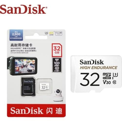 Original SanDisk High Endurance Micro SD Card SDHC 32GB SDXC 64GB 128GB 256GB U3 V30 Transflash Card For Minitoring DVR Devices