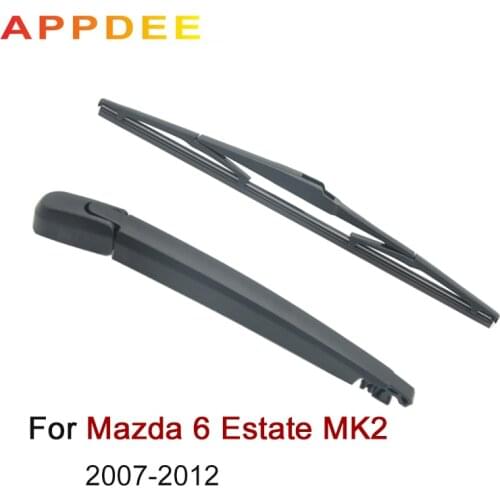 APPDEE Wiper 14" Rear Wiper Blade & Arm Set Kit For Mazda 6 Estate MK2 2007 -2012 Windshield Windscreen Rear Window