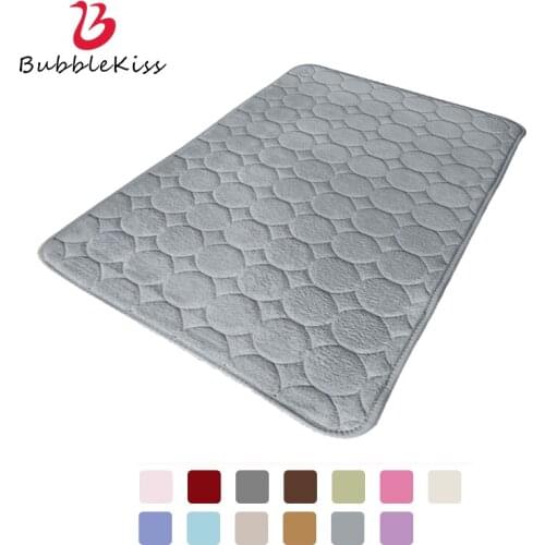Bubble Kiss Bathroom Carpet Home Thicken Soft Coral Fleece Floor Mats Solid Color Porch Anti Slip Foot Pad Bedroom Doormat Rugs
