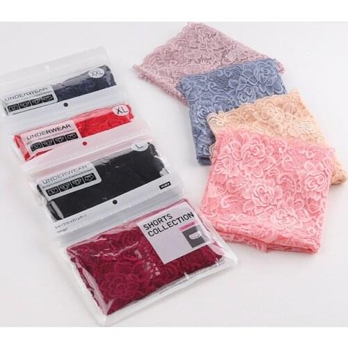 3 Pieces / Bag High Waist Lace Underwear Womens Temptation No Trace Breathable Hips Abdomen Transparent Cotton Pants Briefs