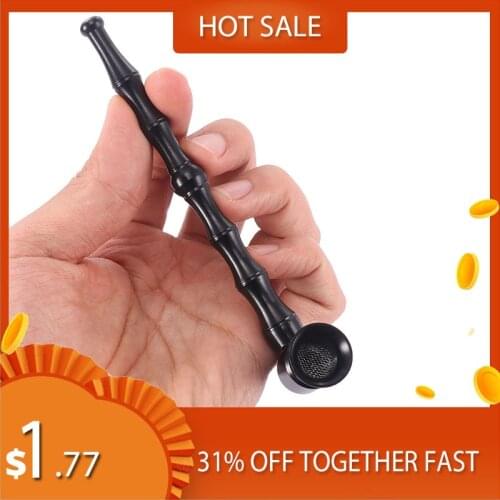 Aluminum alloy hand Pipe Smoking Pipe tobacco Smoking Pipes for Home Party DIY Christmas Xmas Heat-resistant Non-stick Black