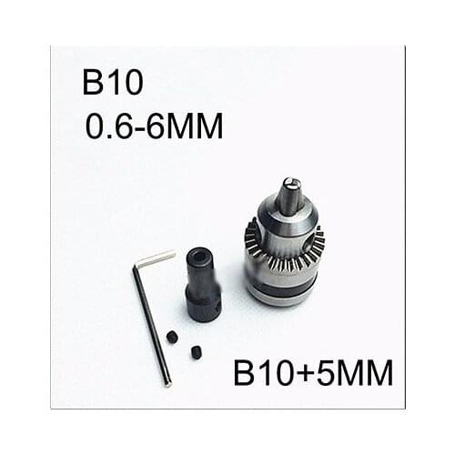 Mini Electric Drill Chuck 0.6-6mm With 5mm Steel Shaft Mount B10 Inner Hole Rotary Tools DIY accessories for mini lathe
