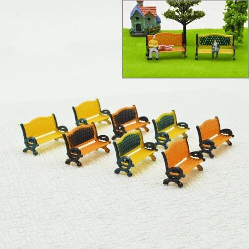1:87 HO Scale Model Street Seats Bench Park Garden Chair Courtyard For Railway