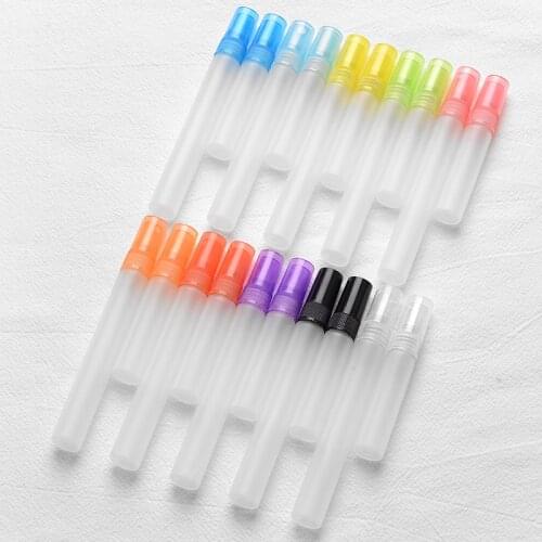 MUB 10pcs 10ml Frosted Glass Mini Spray Atomizer Perfume Bottle Portable Travel Perfume Bottle Empty Cosmetics Container