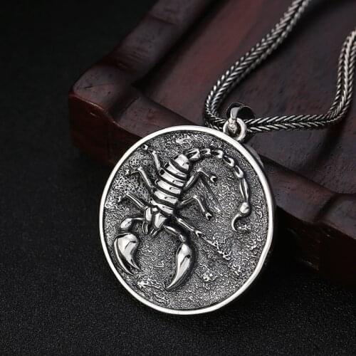 Men Women Pendant Real 925 Sterling Silver color fashion design Stereoscopic Scorpion Necklace Pendant Jewelry without Chain