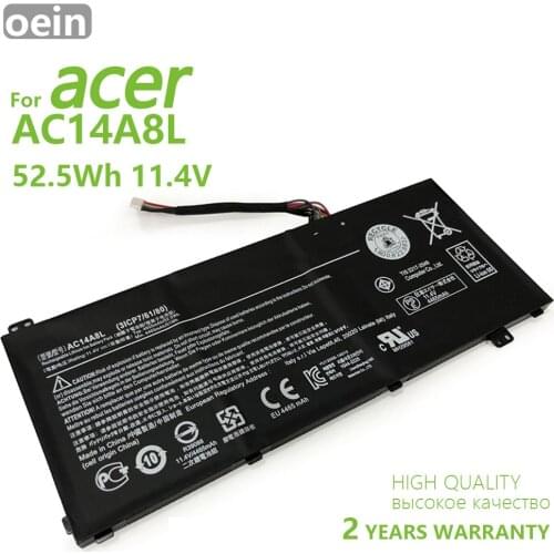 Oein Genuine AC14A8L High Quality Laptop Battery For Acer Aspire VN7-571 VN7-571G VN7-591 VN7-591G VN7-791G KT.0030G.001 11.4V