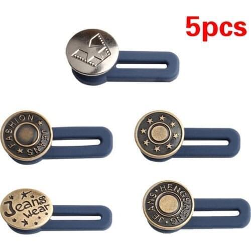 Casual Jeans Retractable Button Adjustable Detachable Waist Extended Button for Clothing Jeans Buckles Buckle Sewing Accessories