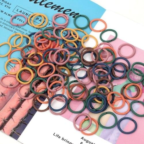 Cheer Bow 100Pcs/lots Kids Elastic Hair Bands Girls Children Rope Accessories Ponytail Holder Scrunchy Headbands Rubber Band Gum