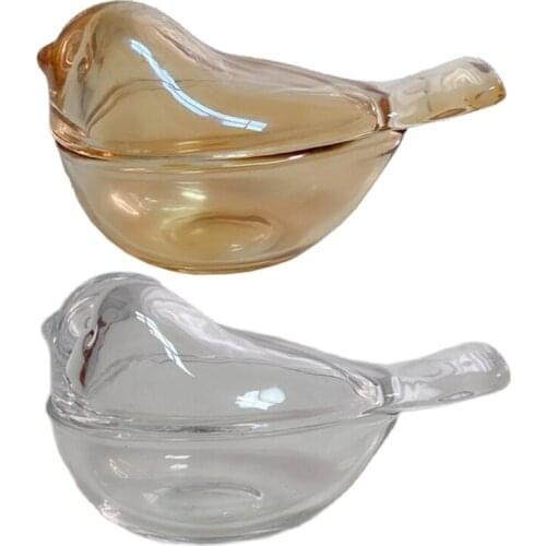 Mini Glass Bird Jewelry Storage Box Rings Earrings Necklace Storage Home Decor Crafts Unique Animal Collectible Gift