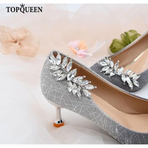 TOPQUEEN-X31 2Pcs New Crystal Shoes Buckle Women Shoes Decoration Clips Bridal Charm Decor Fashion Shoe Accessories