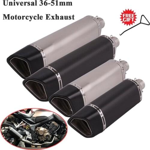 Universal 51mm Motorcycle Exhaust Pipe Escape Modified Muffler Carbon Fiber DB Killer For R3 R6 Z900 CBR500 MT-09 R1 Dirt Bike