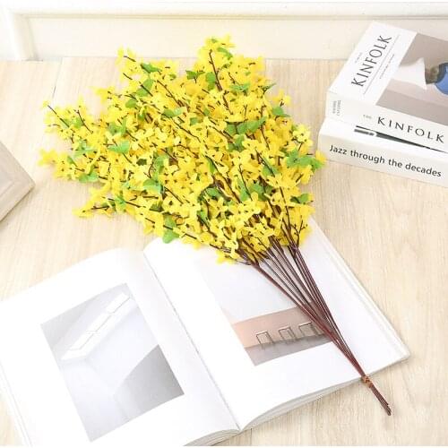 Spring Yellow Flowers Winter Dancing Orchid Silk Plastic Artificial Flower For Home Wedding Party Floral Decor