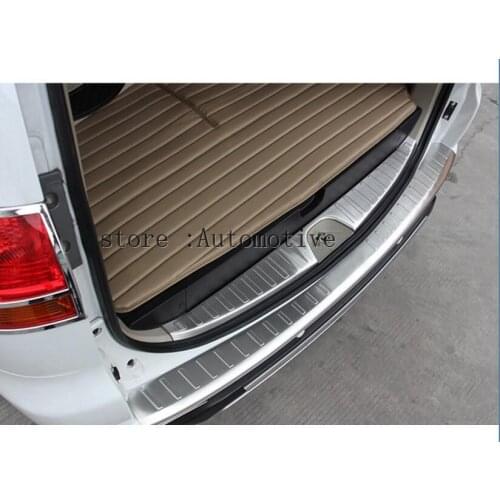 Stainless Steel inner+outside Rear Bumper Protector Sill Trunk Tread Plate Trim Fit For Mitsubishi Pajero SPort 2013 2014 2015