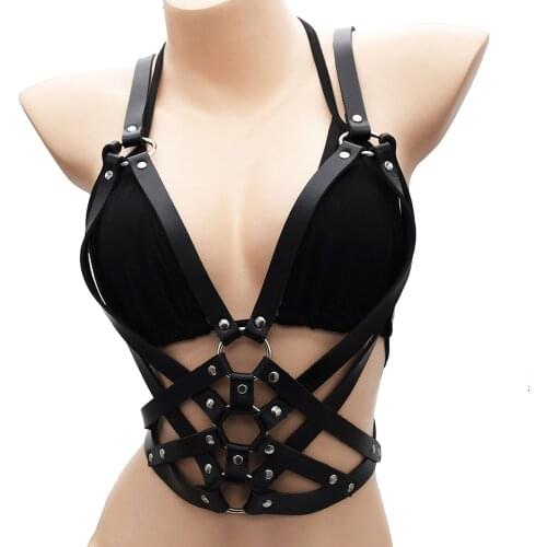 Sexy Leotard Womens Belt Fashion Body Seat Belt Car Body Decoration Harness for Woman Gothic Jewelry Corset Leather Bra