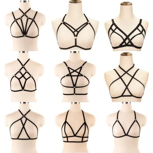 Women Fetish Chest Bondage Harness Lingerie Harajuku Sexy Body Harness Bra Body Cage Bra Gothic Suspenders Garter Belt Gift