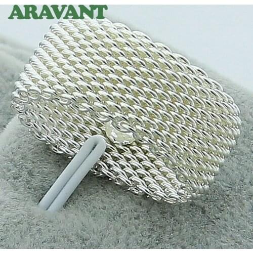 New Fashion Silver 925 Jewelry Women Rings Engagement Wedding Band Ring For Girls