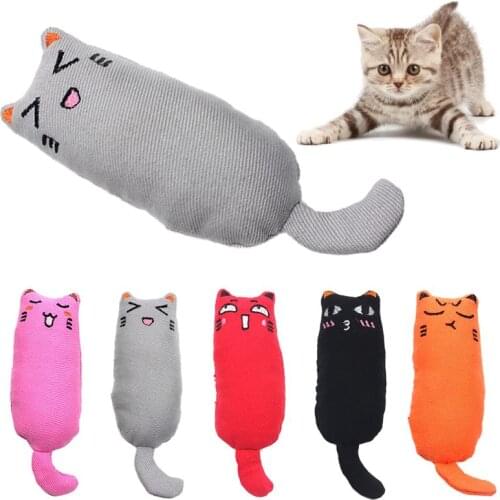 Teeth Grinding Catnip Toys Funny Interactive Plush Cat Toy Pet Kitten Chewing Vocal Toy Claws Thumb Bite Cat Mint For Cats Hot