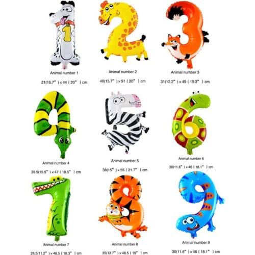 10Pcs/Lot 6 Inches Cartoon Animal Digital Balloons Childrens Festival Birthday Party Inflatable Hat Decorative Balloons