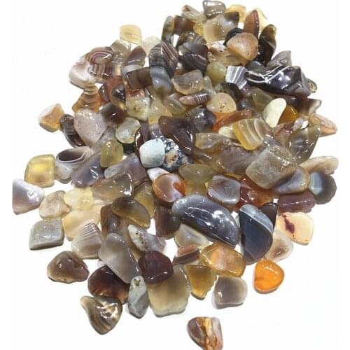 100G Natural Polished Persia Agate Gravel Striped Tumbled Stones For Fish Tank Decoration