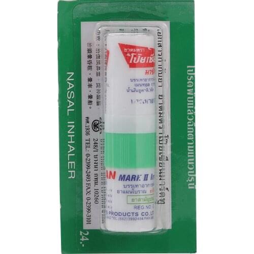 100% New Thailand Nasal Inhaler Poy sian Mark 2 Herbal Nasal Inhaler Poy Sian Stick Mint Cylinder Oil Brancing Breezy Asthma
