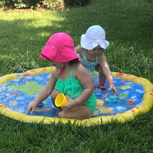 100cm Outdoor Lawn Beach Sea Animal Inflatable Water Spray Kids Sprinkler Play Pad Sports Toys Play Games Mat with Friend Gift