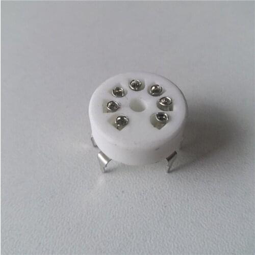 16pcs Ceramic tube socket GZC7-Y-1 7 pin silver foot PCB electronic tube socket outlet for tube amplifier