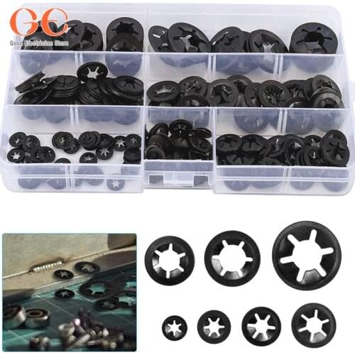 260/320/280PCSM3-M12 Washer Inner Tooth Star Lock Push Lock Washer Speed Clip Fastener Kit Seal Ring Tool Hardware Accessor