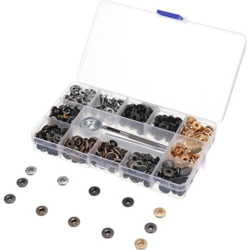 480Sets 4 Colors Clothes 4 in 1 Fastener Snap Set Metal Press Stud Cloth Button Setting Tool Kit