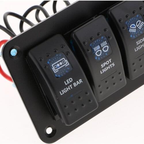 6Gang Waterproof Car Boat Marine LED Rocker Switch Panel Circuit Breakers