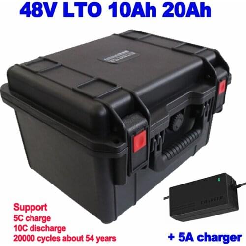 LTO 48v 10Ah 20Ah lithium titanate Battery Pack 20000 cycles weeder lawn mower forklift disinfection machine AGV + 5A charger