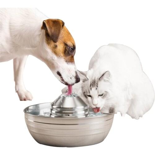 New Stainless Steel Automatic Drinking Fountain Non-Slip Feeding Drink Feeder Bowl For Pet Gog Cat Dispenser Bowl Products