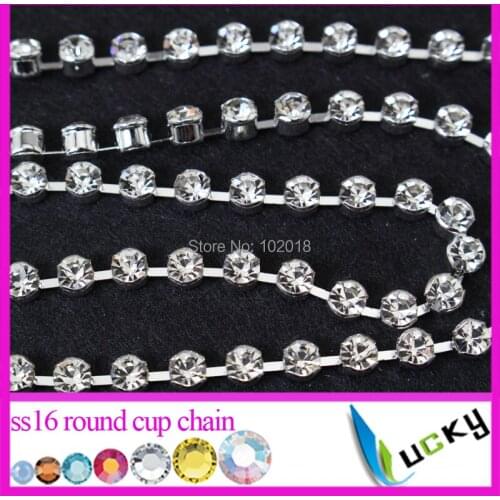 Free shipping! 10 yards 16ss crystal cup chain rhinestone trim with 888a quality strass Beads for decorations