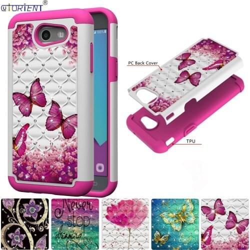 Bling Diamond Bumper Case For Samsung Galaxy J3 Emerge J3 Prime 2017 Hybrid Shockproof Cover SM-J327P SM-J327T Shiny Phone Cases