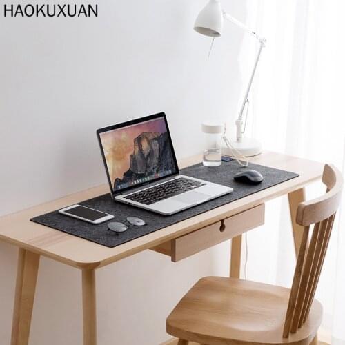 Large Office Computer Desk Mat Table Keyboard Big Mouse Pad Wool Felt Laptop Cushion Non-slip Gamer