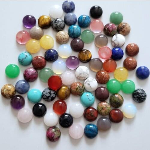 2020 fashion high quality natural stone mixed round CAB CABOCHON beads for DIY jewelry Accessories wholesale 50pcs/lot 12mm free