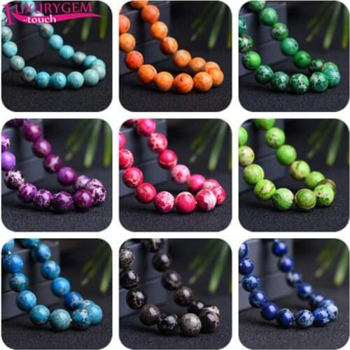 High Quality Natural Imperial Jaspers Stone Smooth Round Loose Spacer Beads 4/6/8/10/12mm DIY Gem Jewelry Accessories 38cm sk107