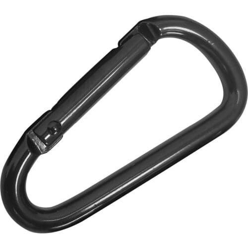 D-Shaped Carabiner Clip Closure Spring Hook Keychain Buckle Carbine Black