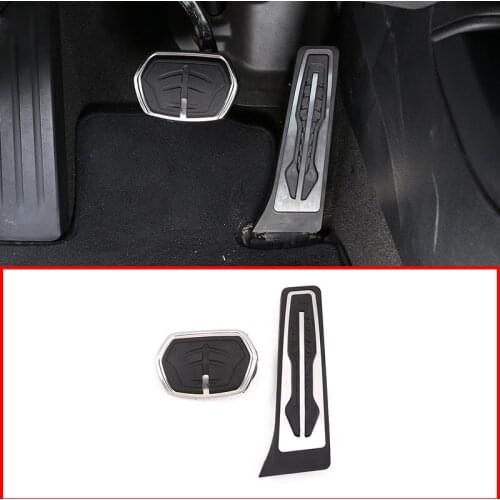For BMW X1 2018-2019 stainless steel No Drill Anti-slip Fuel Brake Steel Foot Pads Pedals Cover For BMW X2 F47 2018-2019 2 pcs