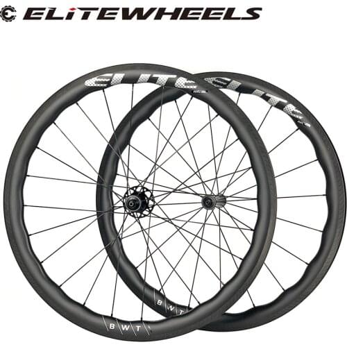 ELITEWHEELS BWT Road Carbon Wheelset Sapim Cx Ray Spoke Ceramic Bearing Hub Aerodynamics Wheels 45mm Depth Tubeless Compatible