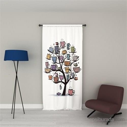 Erenev On Cups Pattern Backdrop Curtain