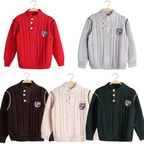 Boys sweater cotton childrens spring and autumn V neck pullover sweater 2-12 years old