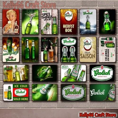 [ Kelly66 ] Grolsch Herfst Bok Ice Cold Belgian Dutch Beer Sold Here Tin Art Metal Sign Home Decor Painting 20*30 CM Size Dy221