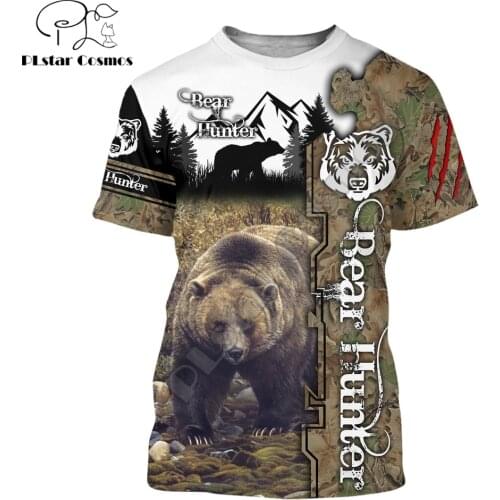 2020 summer Fashion Men t shirt Beautiful Hunting Moose /deer/Bear 3D Printed T shirts Unisex Harajuku shirt Casual tee tops
