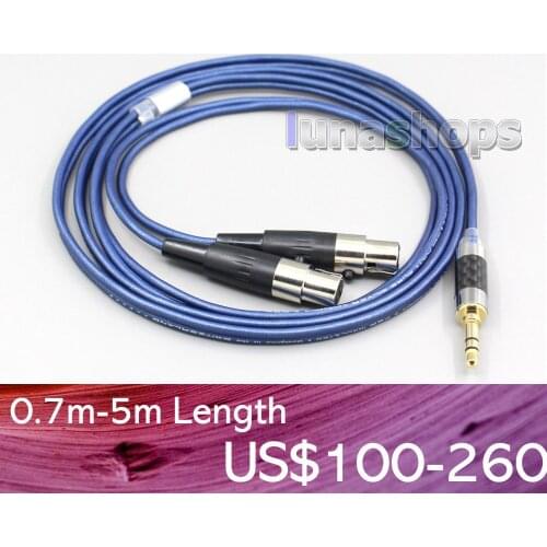 LN006447 Blue 99% Pure Silver XLR 2.5mm 4.4mm Earphone Cable For Monolith M1570 Over Ear Open Back Balanced Planar Headphone
